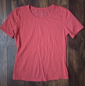 Woolx Liza Women’s Coral Crew Neck Short-Sleeve Tee